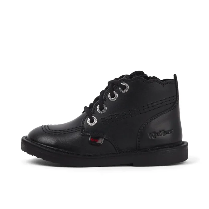 Adlar Hi Scallop Lederstiefel für Mädchen, schwarz