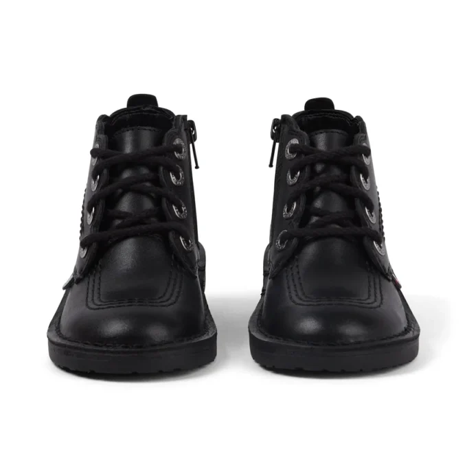 Adlar Hi Scallop Lederstiefel für Mädchen, schwarz