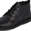 Adlar Hi Scallop Lederstiefel für Mädchen, schwarz