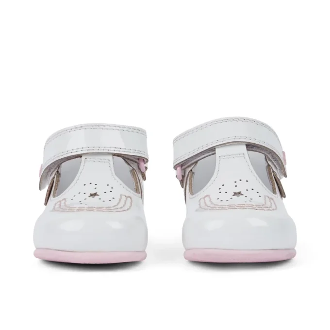 Babies Kick T Galactic Lackleder Weiß/Rosa