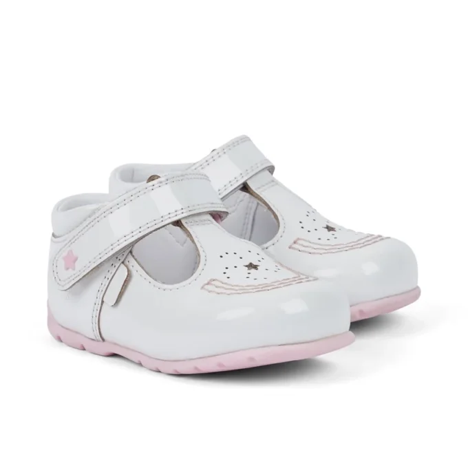 Babies Kick T Galactic Lackleder Weiß/Rosa
