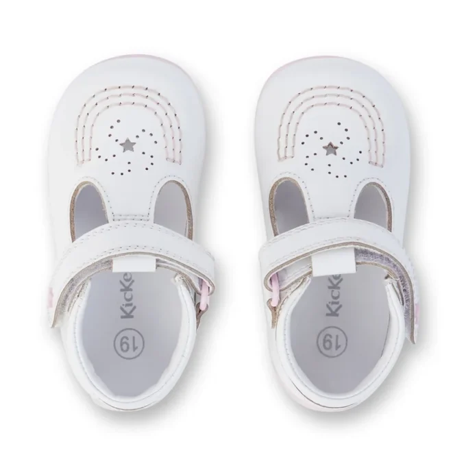Babies Kick T Galactic Lackleder Weiß/Rosa