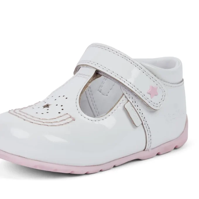 Babies Kick T Galactic Lackleder Weiß/Rosa
