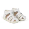 Baby Wriggle Flower Sandalen Leder Weiß