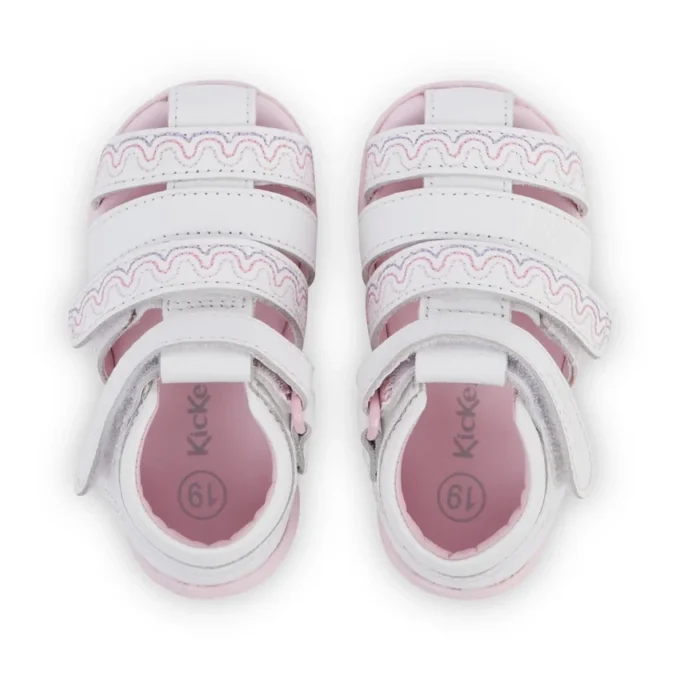 Baby Wriggle Wave Sandalen Leder Weiß