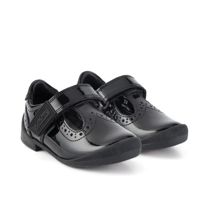 Bridie Brogue T-Vel Lackleder für Mädchen, schwarz Bridie Brogue T-Vel Lackleder für Mädchen, schwarz