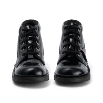 Jugend-Damen-Kick Hi-Leder-Alternative-Lackleder-Schwarz