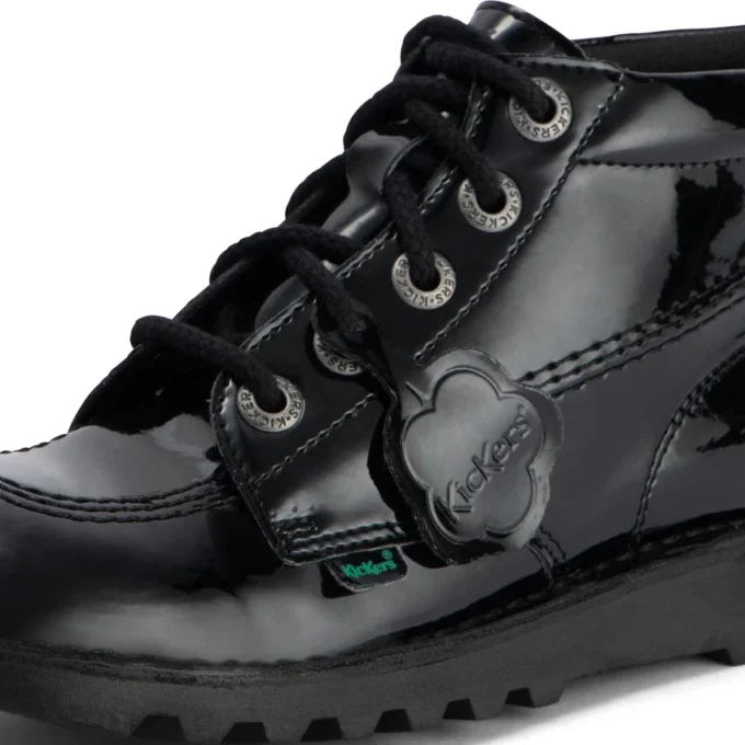 Jugend-Damen-Kick Hi-Leder-Alternative-Lackleder-Schwarz Jugend-Damen-Kick Hi-Leder-Alternative-Lackleder-Schwarz