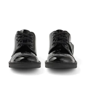 Jugend-Damen Kick Lo Brogue Lackleder Schwarz