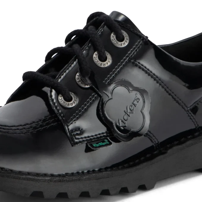 Jugend-Damen Kick Lo Lederimitat Lackleder Schwarz Jugend-Damen Kick Lo Lederimitat Lackleder Schwarz