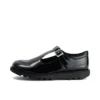 Jugend Damen Kick T-Bar Lederalternative Lackleder Schwarz