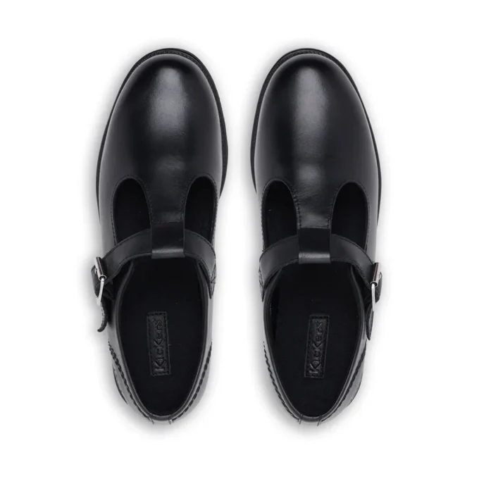 Jugend Damen Lach T-Bar Leder Schwarz Jugend Damen Lach T-Bar Leder Schwarz