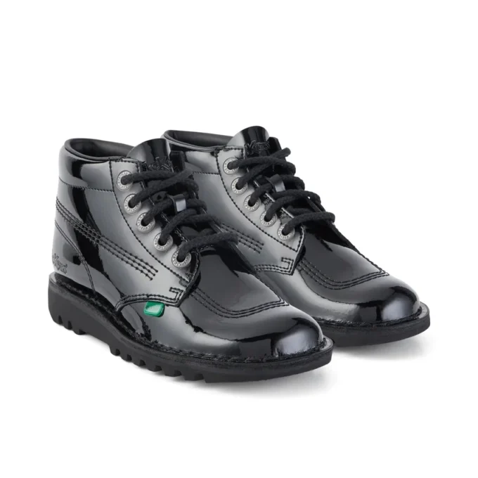 Jugend Unisex Kick Hi Lackleder Schwarz