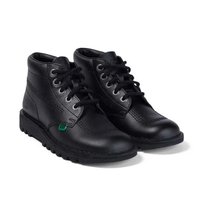 Jugend Unisex Kick Hi Leder Schwarz
