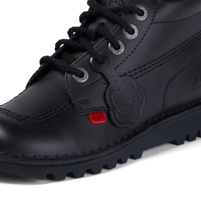 Jugend Unisex Kick Hi Leder Schwarz