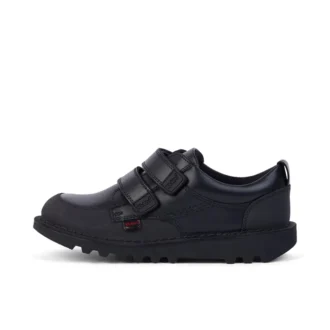 Junior Boys Kick Scuff Twin Leder Schwarz