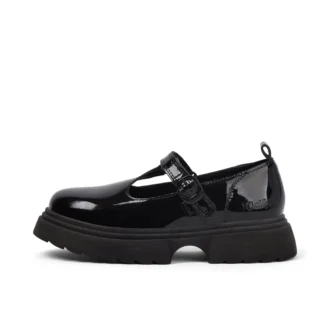 Junior Damen Kenzi T-Bar Lackleder Schwarz