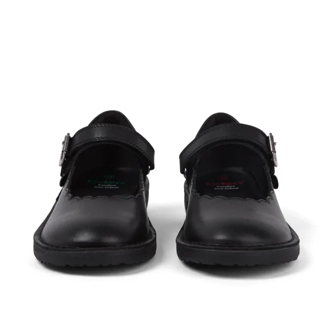 Junior Mädchen Adlar MJ Scallop Leder Schwarz