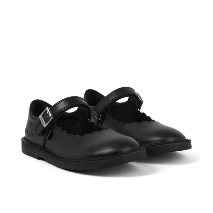 Junior Mädchen Adlar MJ Scallop Leder Schwarz