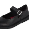 Junior Mädchen Adlar MJ Scallop Leder Schwarz