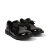 Junior Mädchen Adlar T-Bar-Schleifenstiefel aus Lackleder, schwarz