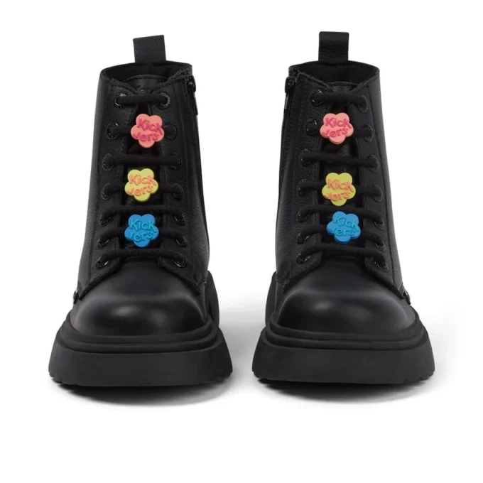 Junior Mädchen Kenzi Stiefel Charm Leder Schwarz Junior Mädchen Kenzi Stiefel Charm Leder Schwarz