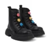 Junior Mädchen Kenzi Stiefel Charm Leder Schwarz Junior Mädchen Kenzi Stiefel Charm Leder Schwarz
