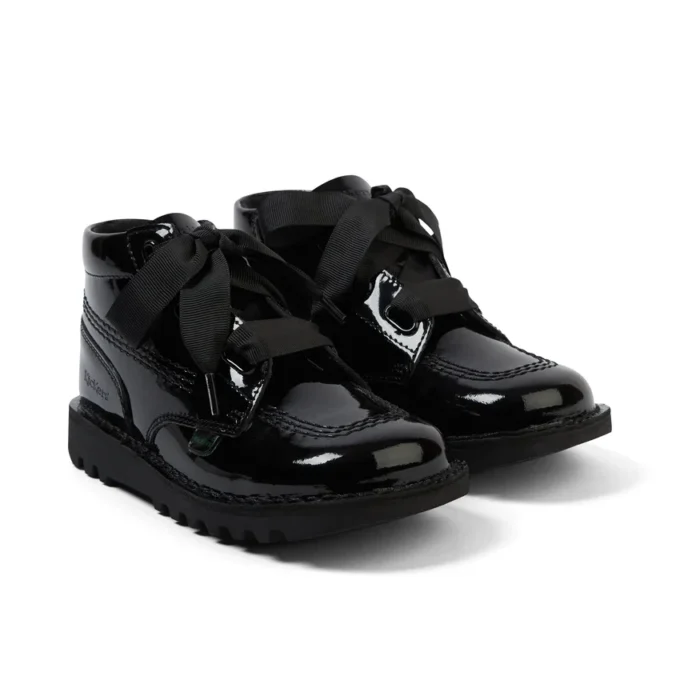Junior Mädchen Kick Hi Ribbon Lackleder Schwarz Junior Mädchen Kick Hi Ribbon Lackleder Schwarz