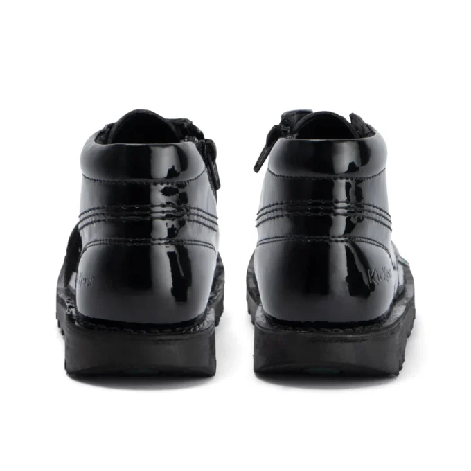 Junior Mädchen Kick Hi Zip Lederimitat Lackleder Schwarz Junior Mädchen Kick Hi Zip Lederimitat Lackleder Schwarz