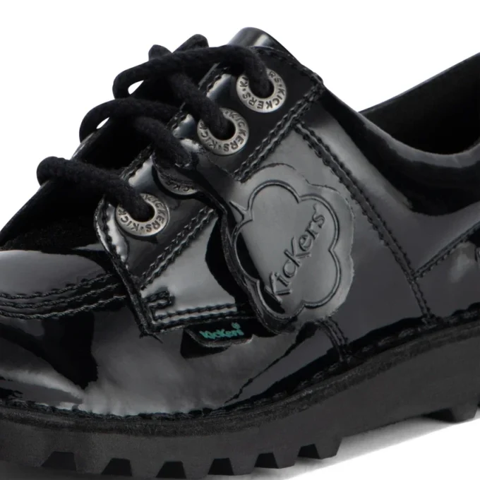 Junior Mädchen Kick Lo Lederimitat Lackleder Schwarz Junior Mädchen Kick Lo Lederimitat Lackleder Schwarz