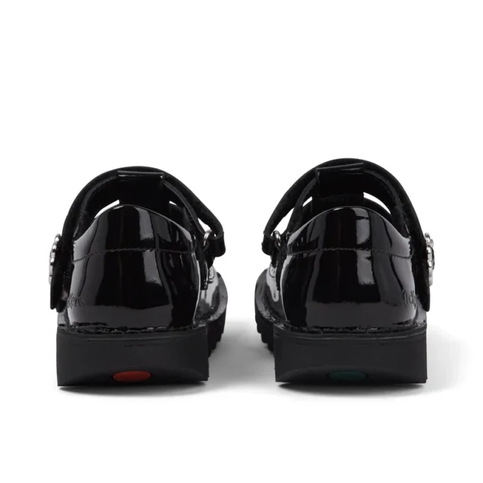 Junior Mädchen Kick T-Bar Meadow Lackleder Schwarz