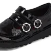 Junior Mädchen Kick T-Bar Meadow Lackleder Schwarz