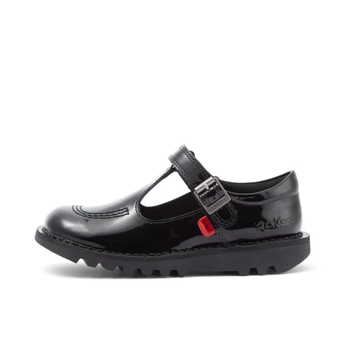 Junior Mädchen Kick T-Bar Vel Lackleder Schwarz Junior Mädchen Kick T-Bar Vel Lackleder Schwarz