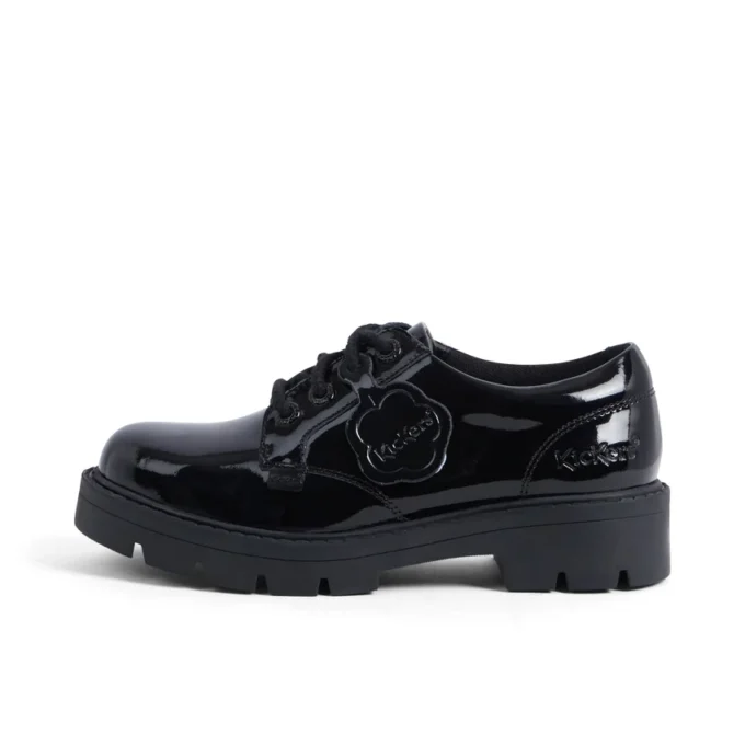 Junior Mädchen Kori Schnürschuh Lackleder Schwarz