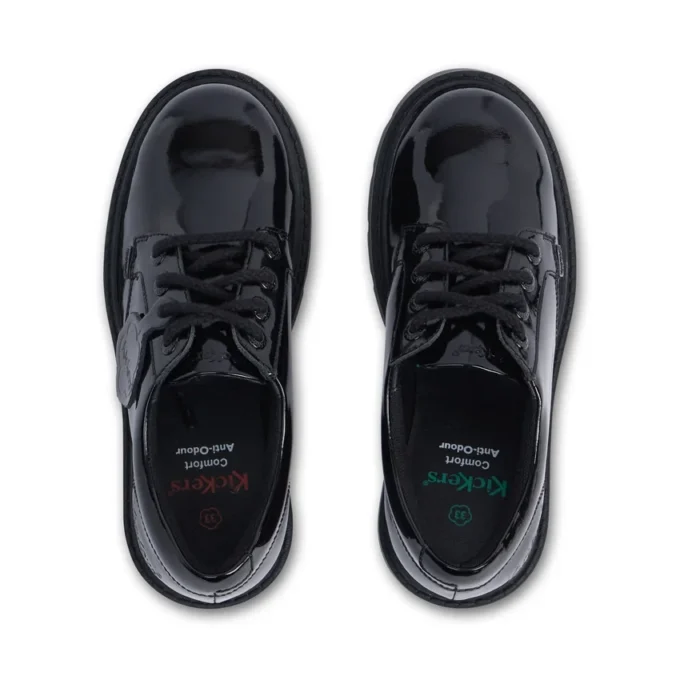 Junior Mädchen Kori Schnürschuh Lackleder Schwarz