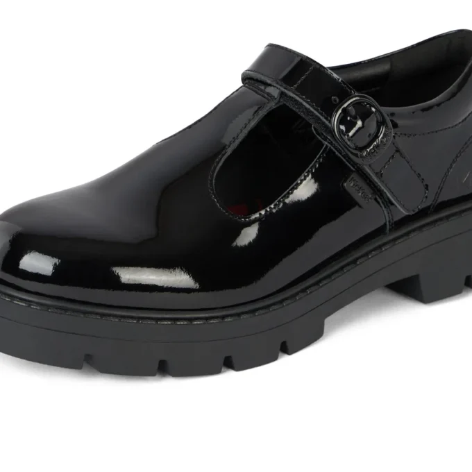 Junior Mädchen Kori T-Bar Lackleder Schwarz Junior Mädchen Kori T-Bar Lackleder Schwarz