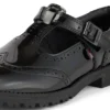 Junior Mädchen Lachly Brogue T-Bar Lackleder Schwarz Junior Mädchen Lachly Brogue T-Bar Lackleder Schwarz