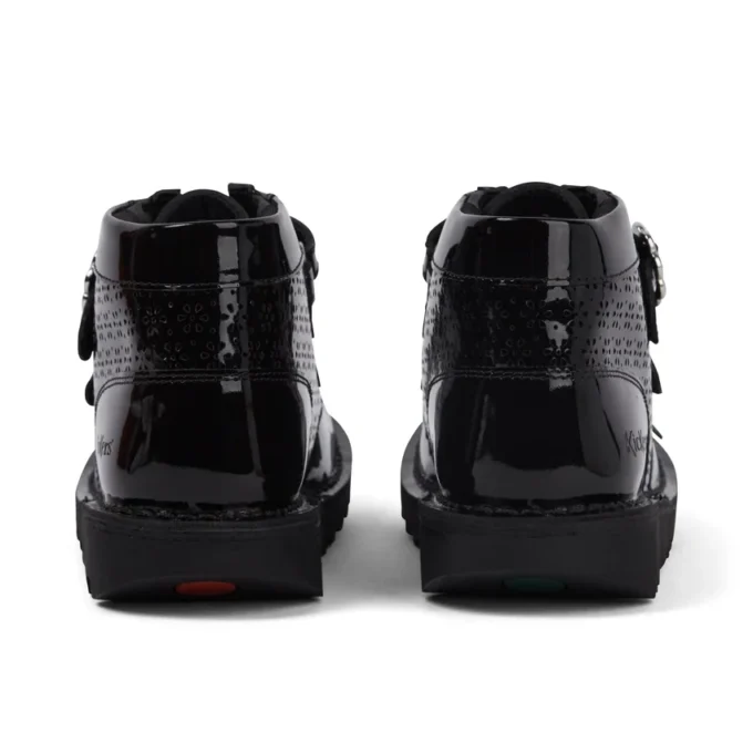 Junior-Mädchen-Stiefel Kick Hi Meadow aus Lackleder, schwarz Junior-Mädchen-Stiefel Kick Hi Meadow aus Lackleder, schwarz