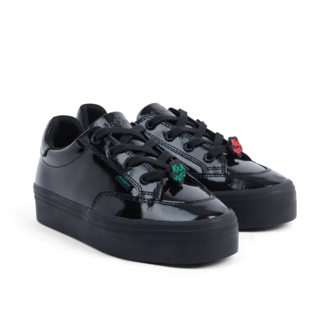 Junior Mädchen Tovni Stack Lo Flower Lackleder Schwarz Junior Mädchen Tovni Stack Lo Flower Lackleder Schwarz