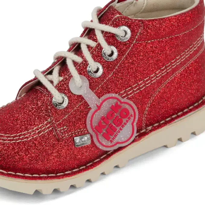 Junior Unisex Kick Hi Glitzer-Schuhe Rot Junior Unisex Kick Hi Glitzer-Schuhe Rot