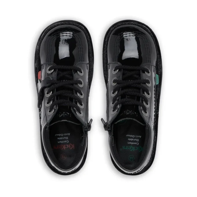 Junior Unisex Kick Hi Zip Lackleder Schwarz Junior Unisex Kick Hi Zip Lackleder Schwarz