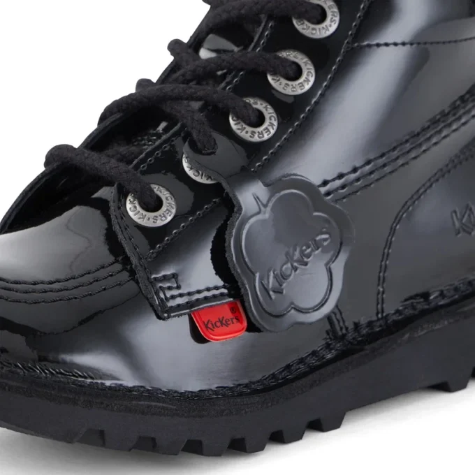 Junior Unisex Kick Hi Zip Lackleder Schwarz Junior Unisex Kick Hi Zip Lackleder Schwarz