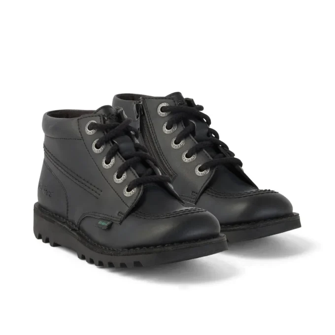 Junior Unisex Kick Hi Zip Leder-Alternative Schwarz Junior Unisex Kick Hi Zip Leder-Alternative Schwarz