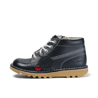 Junior Unisex Kick Hi Zip Leder Navy