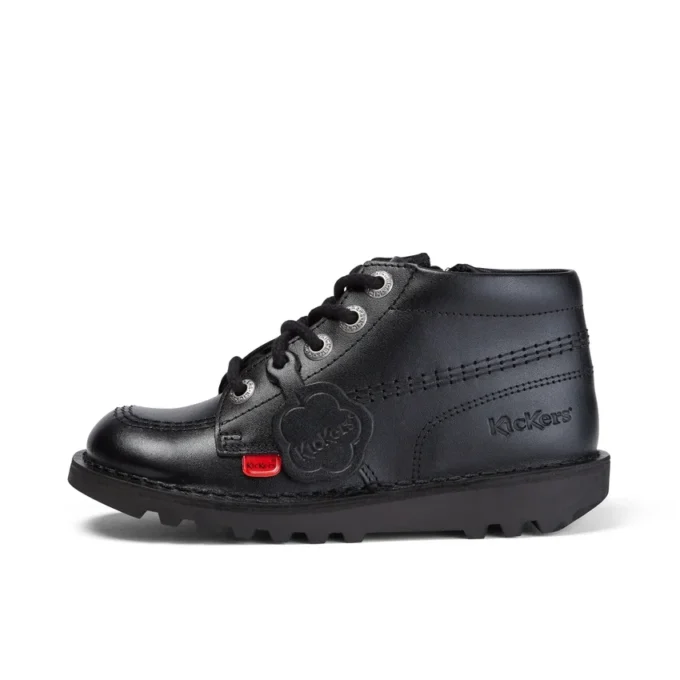 Junior Unisex Kick Hi Zip Leder Schwarz Junior Unisex Kick Hi Zip Leder Schwarz