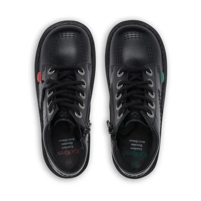 Junior Unisex Kick Hi Zip Leder Schwarz Junior Unisex Kick Hi Zip Leder Schwarz
