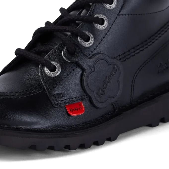 Junior Unisex Kick Hi Zip Leder Schwarz Junior Unisex Kick Hi Zip Leder Schwarz