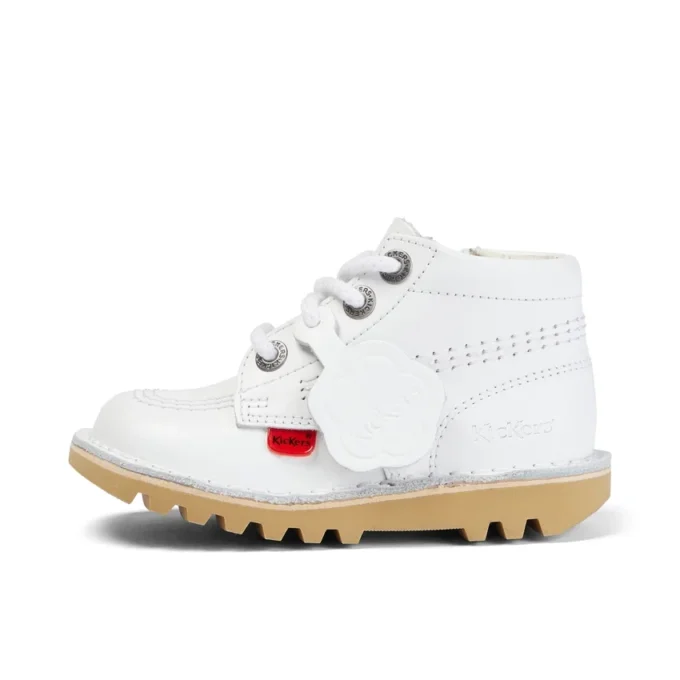 Junior Unisex Kick Hi Zip Leder Weiß Junior Unisex Kick Hi Zip Leder Weiß