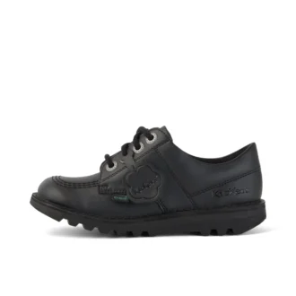 Junior Unisex Kick Lo Lederimitat Schwarz