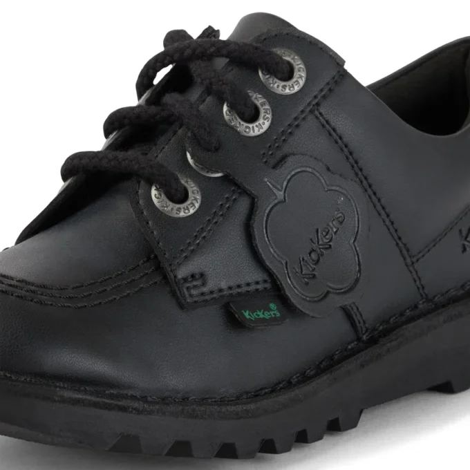 Junior Unisex Kick Lo Lederimitat Schwarz Junior Unisex Kick Lo Lederimitat Schwarz